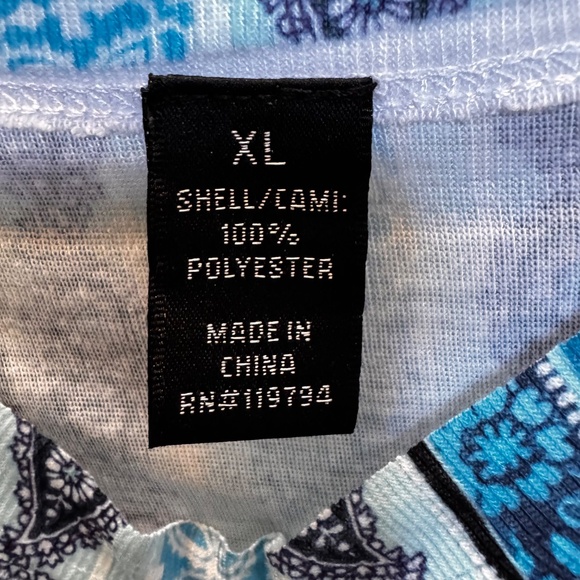 Style & co. Womens XL Shell & Cami Top Paisley Sheer Blouse & Tank - Picture 8 of 14